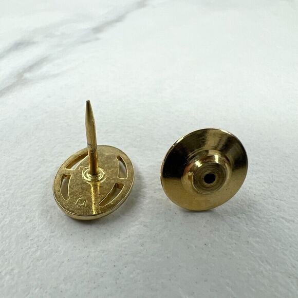 Silver and Gold Tone G Initial Letter Lapel Tie Tack Pin - Picture 6 of 6